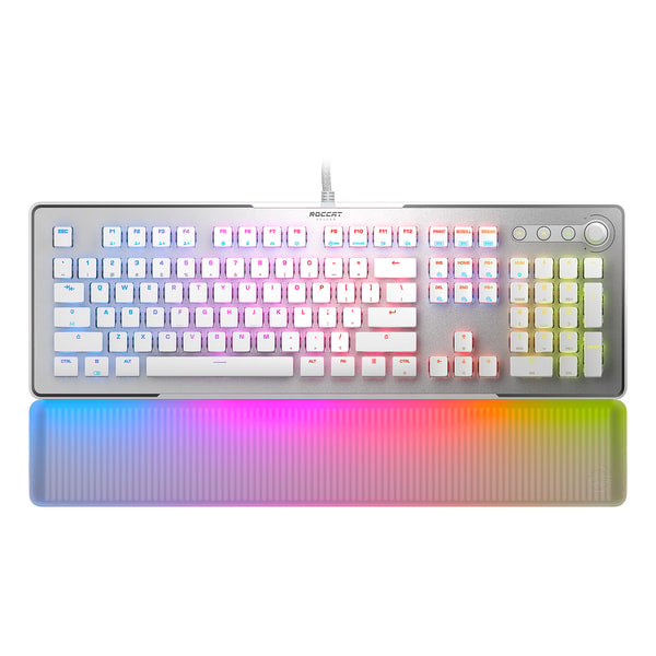 Roccat - Clavier de jeu RGB optique Vulcan II Max Blanc - Disposition Qwerty US - flash vidéo