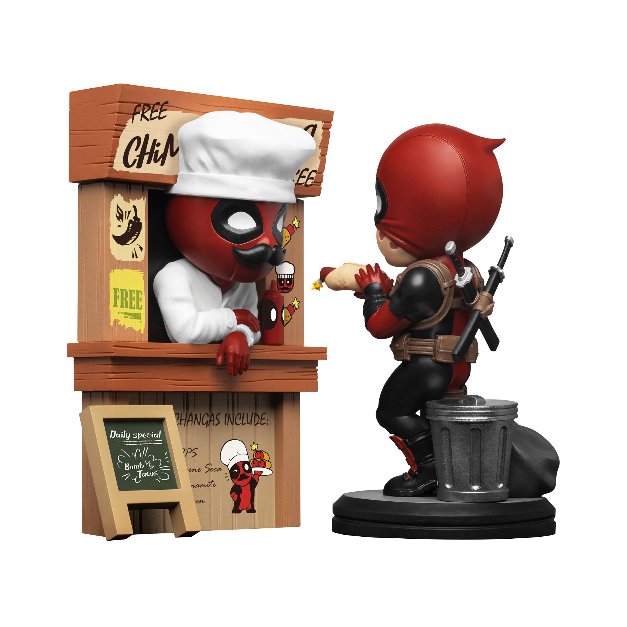 YuMe Hero Box Action Series - Display blind box de figurines Deadpool 8cm (12 unités)