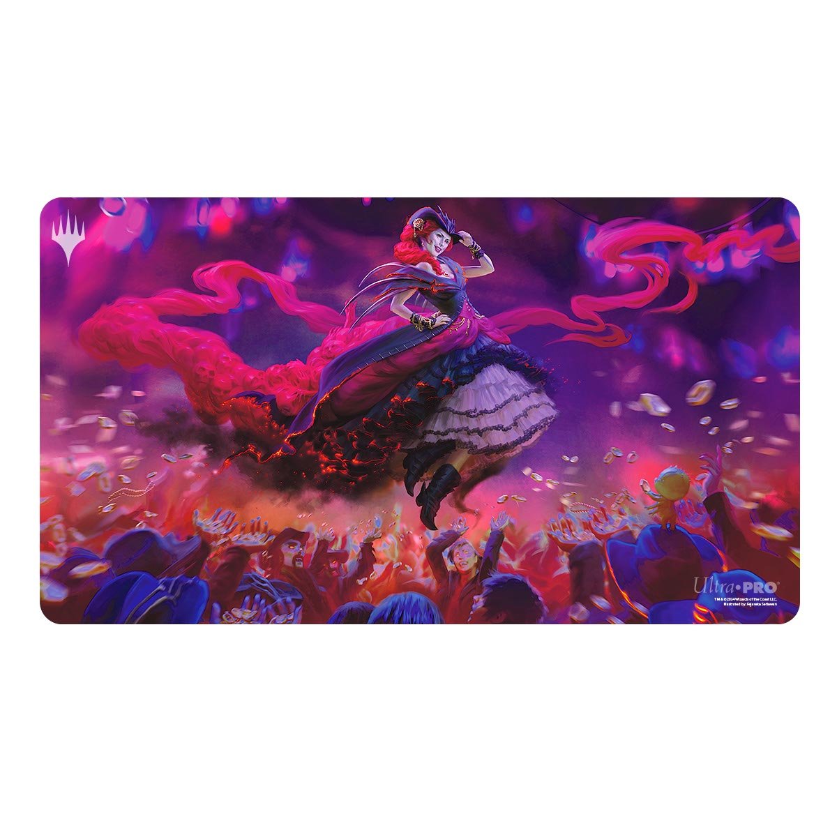 Ultra Pro - Magic: The Gathering - Outlaws of Thunder Junction - Tapis de jeu Olivia, l'opulente hors-la-loi (60 x 34 cm) - flash vidéo