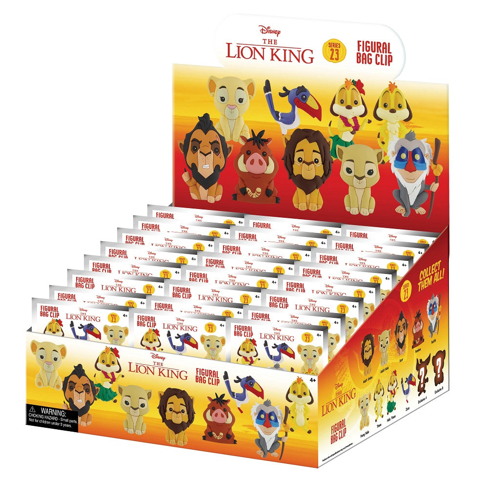 Disney - Le Roi Lion - Assortiment en blind box de figurines de sac de collection en mousse (Série 23) (24 pcs) - flash vidéo