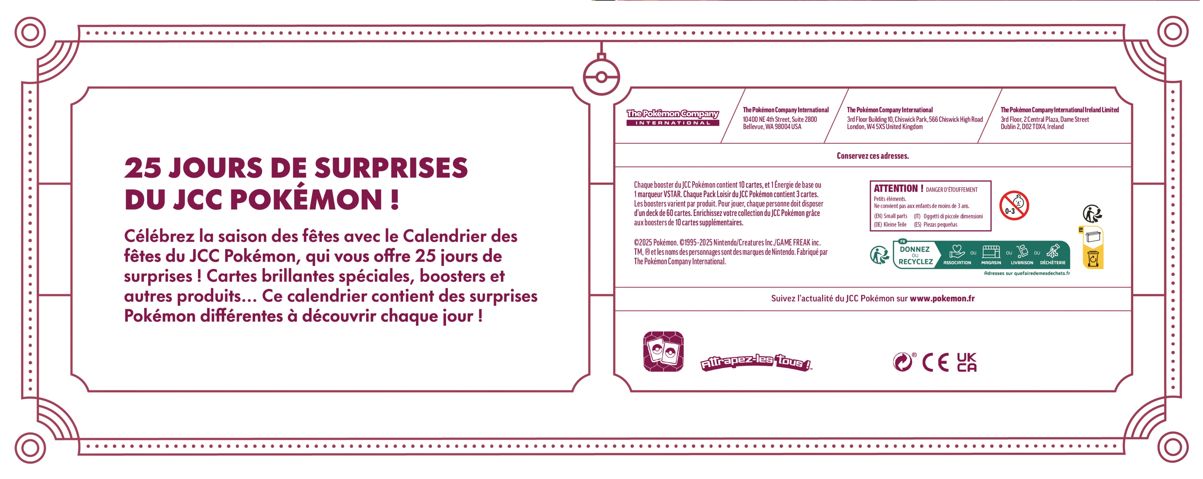 Pokémon JCC - Calendrier des fêtes (2025)