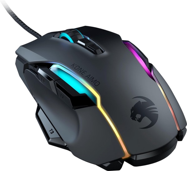 Roccat - Souris de jeu optique ergonomique ultra-confortable Kone AIMO Remastered Noire - flash vidéo