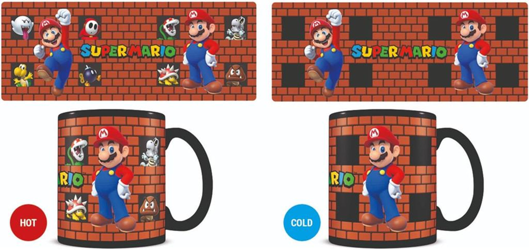 Nintendo - Super Mario - Mug thermoréactif 315ml "Briques"