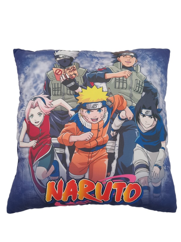 Naruto - Coussin double face Naruto et ses amis (40x40cm) - flash vidéo