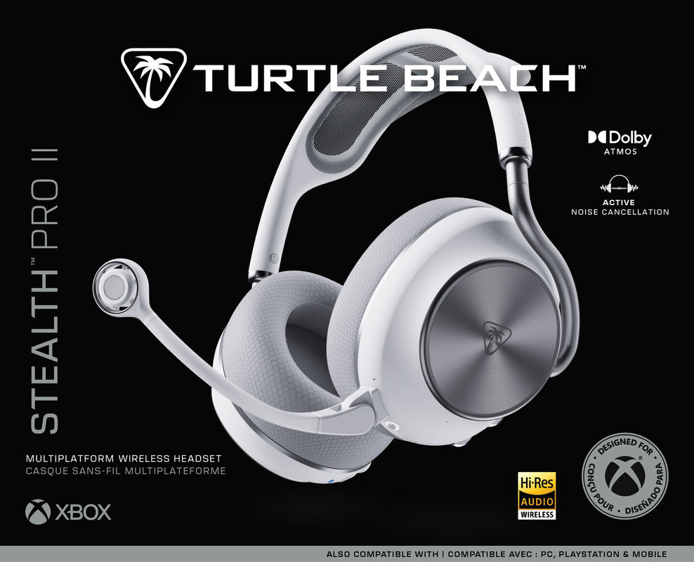 Turtle Beach - Casque sans fil multiplateforme Stealth Pro II Blanc pour Xbox, PlayStation, PC et appareils mobiles Bluetooth