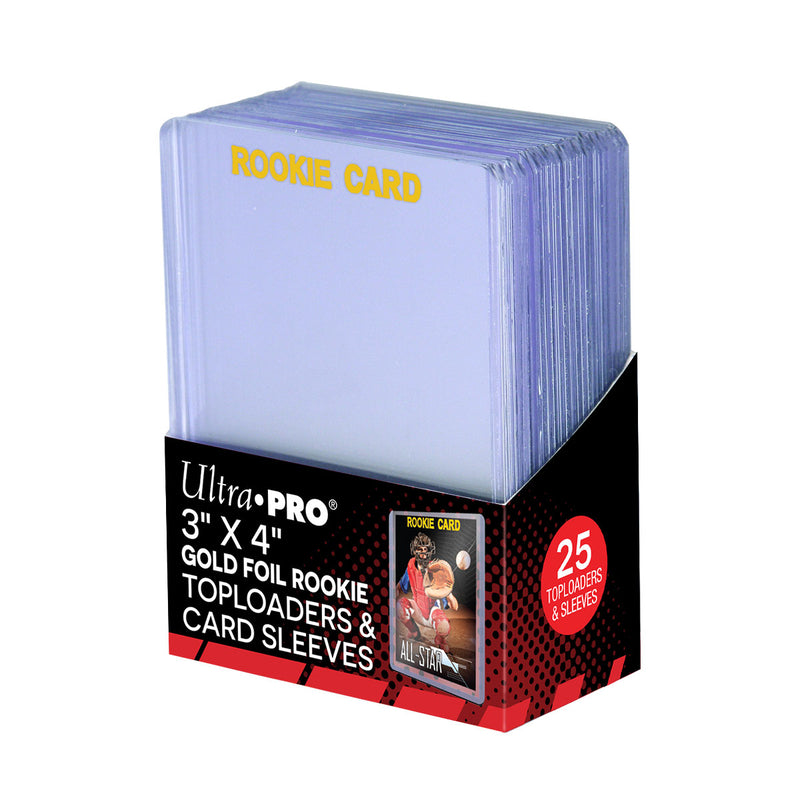 Ultra Pro - Toploaders dorés Rookie et pochettes pour cartes 76 x 102mm (paquet de 25)