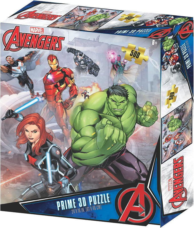 Marvel - Puzzle lenticulaire Collage des personnages d'Avengers 500 pcs 61x46 cm