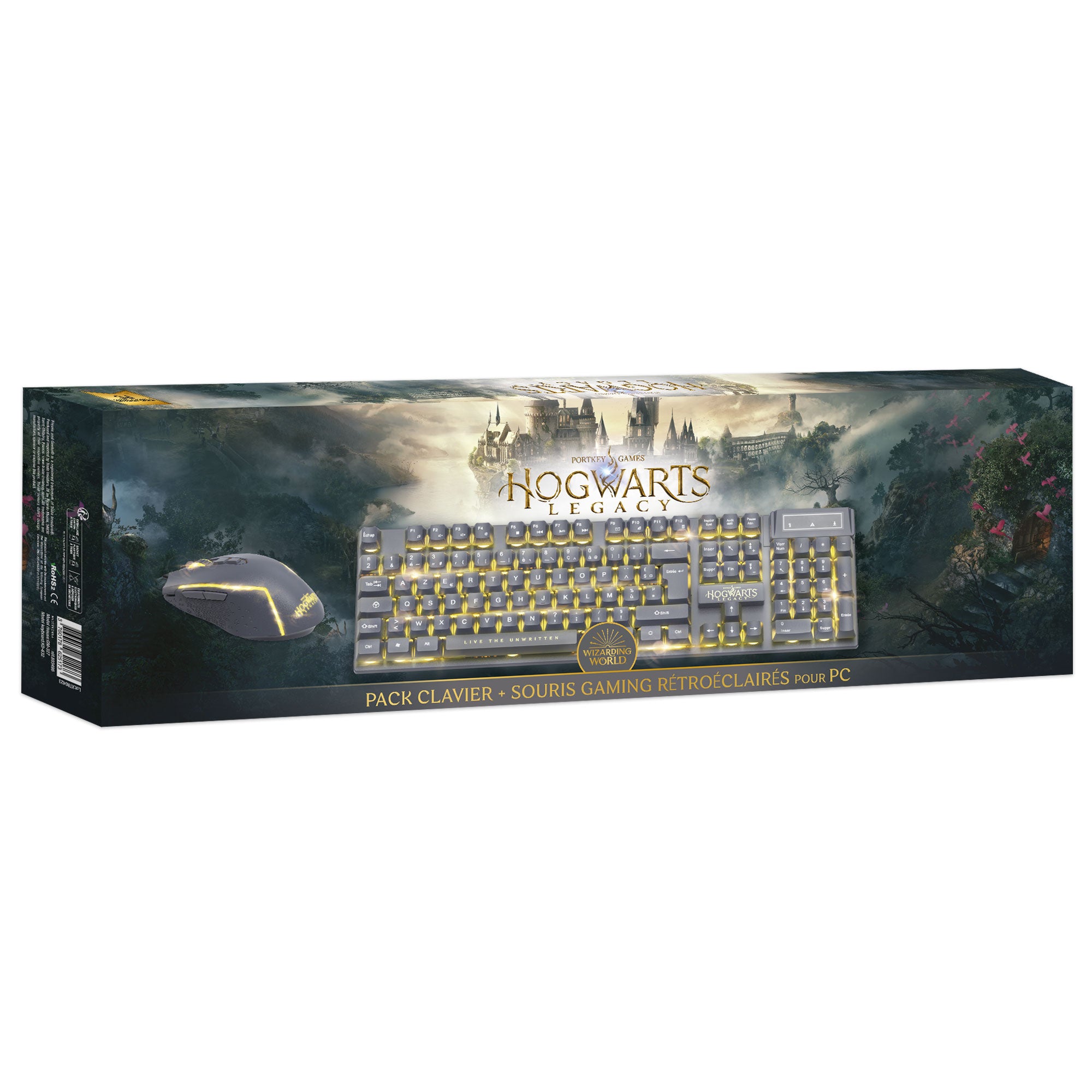 Hogwarts Legacy - Ensemble clavier et souris filaires Gaming rétroéclairés - Azerty FR