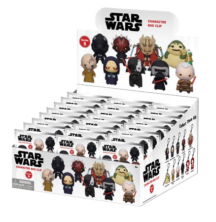 Star Wars - Assortiment en blind box de figurines de sac de collection L'année du Coté Obscur (Les Vilains) (Série 1) en mousse (24 pcs) - flash vidéo