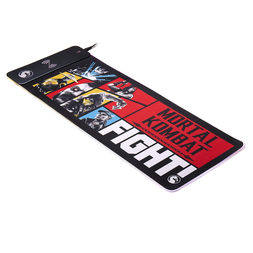Numskull - Mortal Kombat - Tapis de souris de jeu XXL et chargeur sans fil - flash vidéo