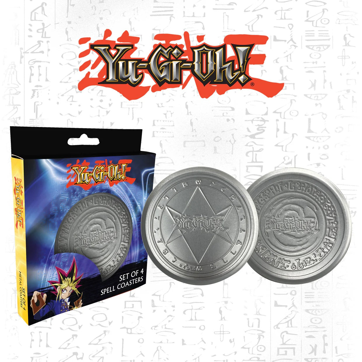 Yu-Gi-Oh! - Ensemble de 4 sous-verres en métal embossé