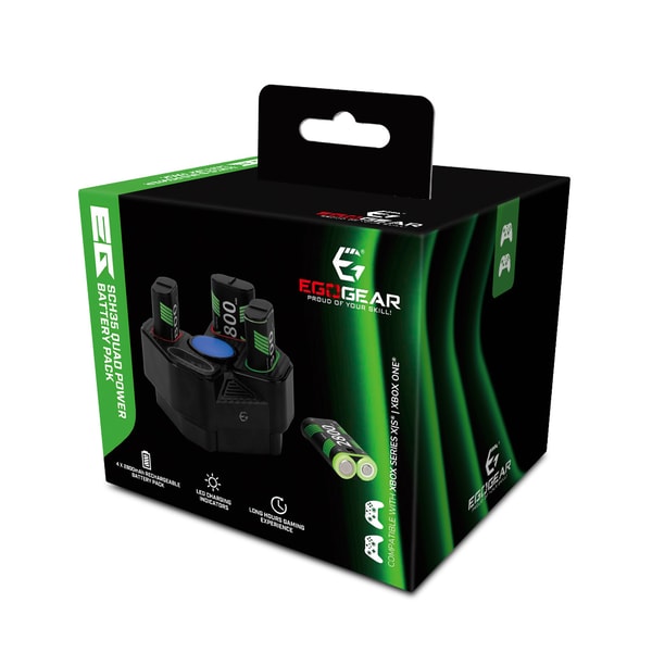 EgoGear - SCH35 - Pack de Batteries Externes et Station de Charge pour Xbox One et Xbox Series X|S - flash vidéo
