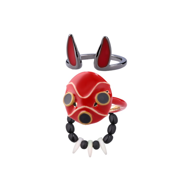 BAGUE 3 ANNEAUX MASQUE DE SAN - PRINCESSE MONONOKÉ