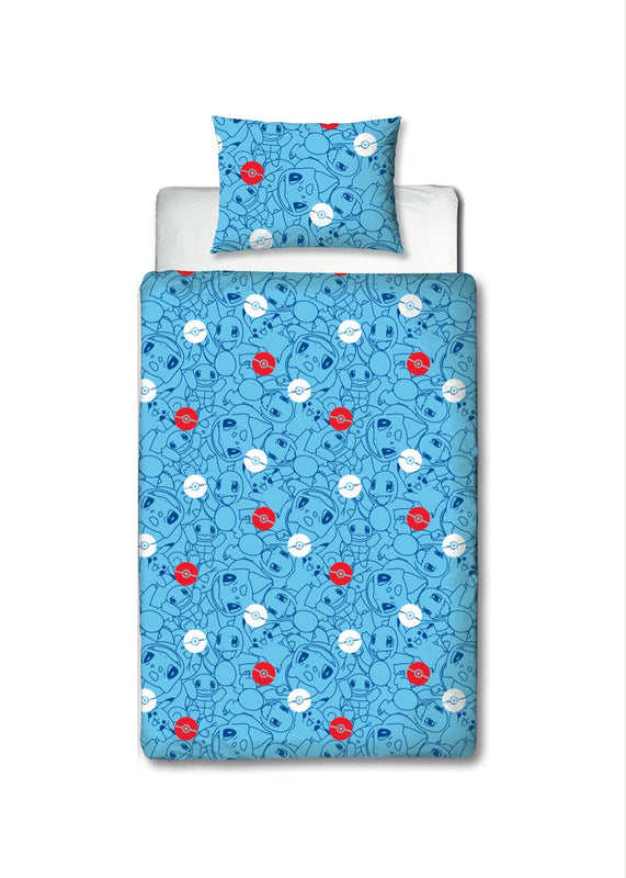 Pokémon - Parure de lit en microfibre Pikachu et Starter 1G III (140x200cm + 63x63cm)