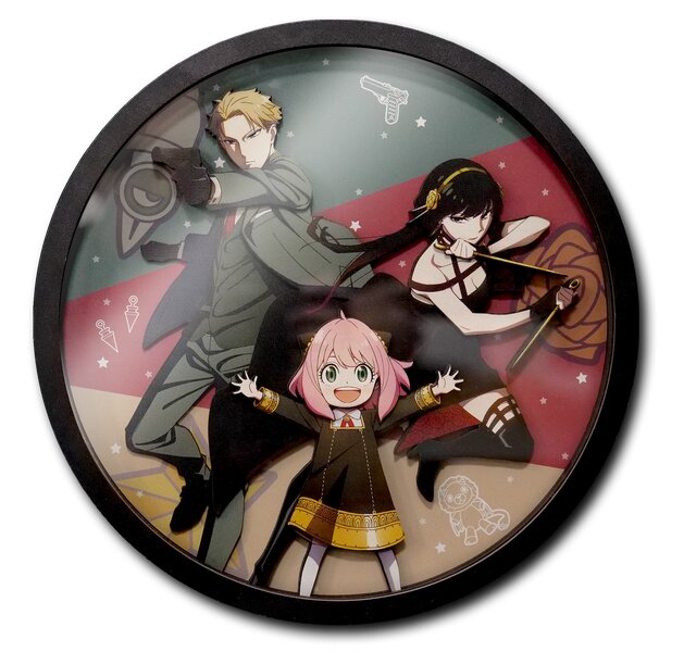 Cartoon Kingdom - Spy × Family - Cadre décoratif en bois Loid, Yor et Anya (30x30cm) - flash vidéo