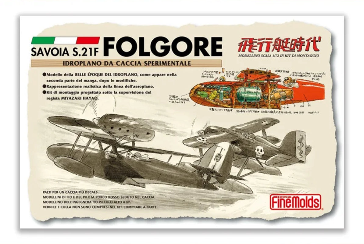 Ghibli - Porco Rosso - Maquette d'hydravion Savoia S.21F Version 2 et figurine de Fio Piccolo au 1/72