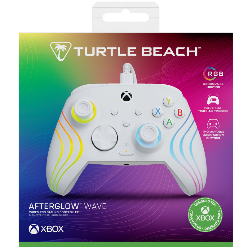 Turtle Beach - Manette de jeu filaire RVB Afterglow Wave Blanche pour Xbox Series X|S, Xbox One et Windows 10/11