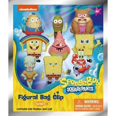 Nickelodeon - Assortiment en blind box de figurines de sac de collection Bob l'éponge en mousse (Série 5) (24 pcs)