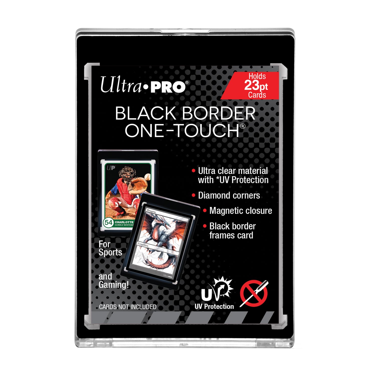 Ultra Pro - Support magnétique UV ONE-TOUCH 23PT avec bordure noire - flash vidéo