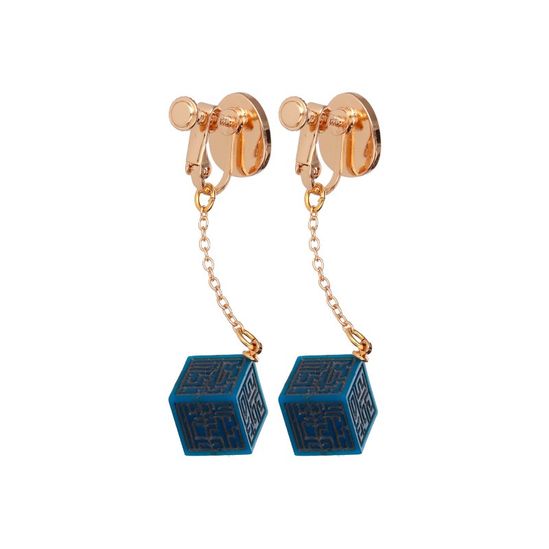 BIJOU BOUCLE D’OREILLES À CLIPS CRISTAL VOLUCITE ET MONOLITHE - LE CH