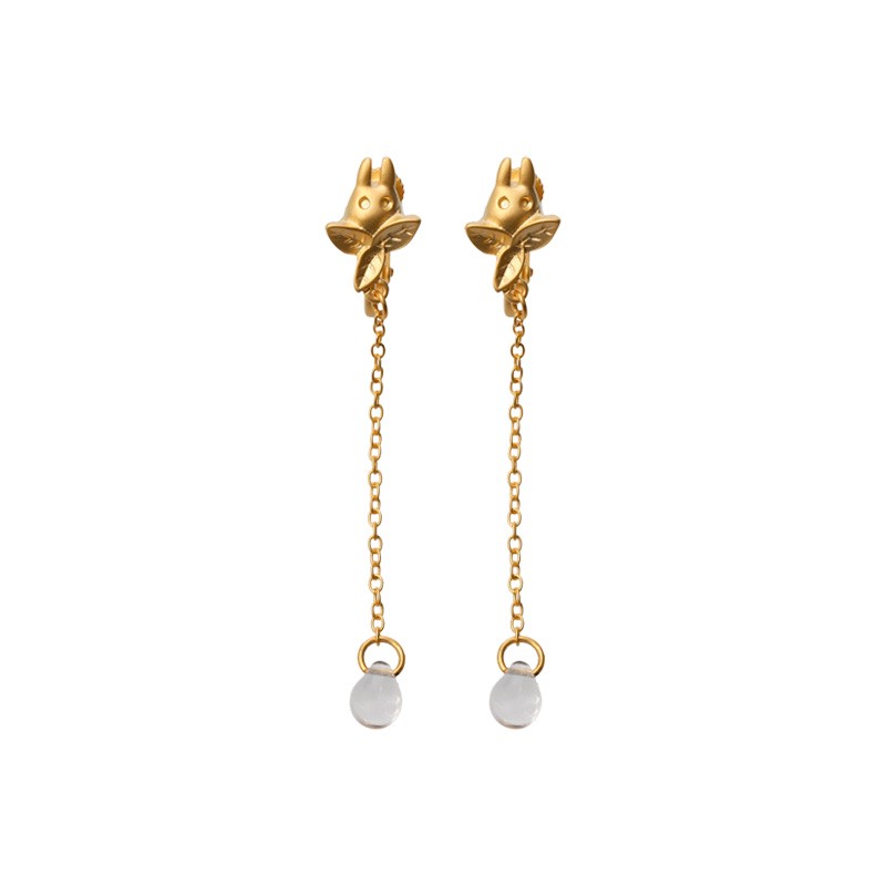 BIJOU BOUCLE D’OREILLES CLIP TOTORO BLANC GOUTTE - MON VOISIN TOTORO