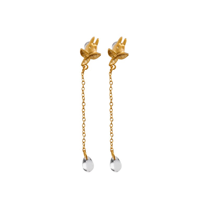 BIJOU BOUCLE D’OREILLES TOTORO BLANC GOUTTE - MON VOISIN TOTORO