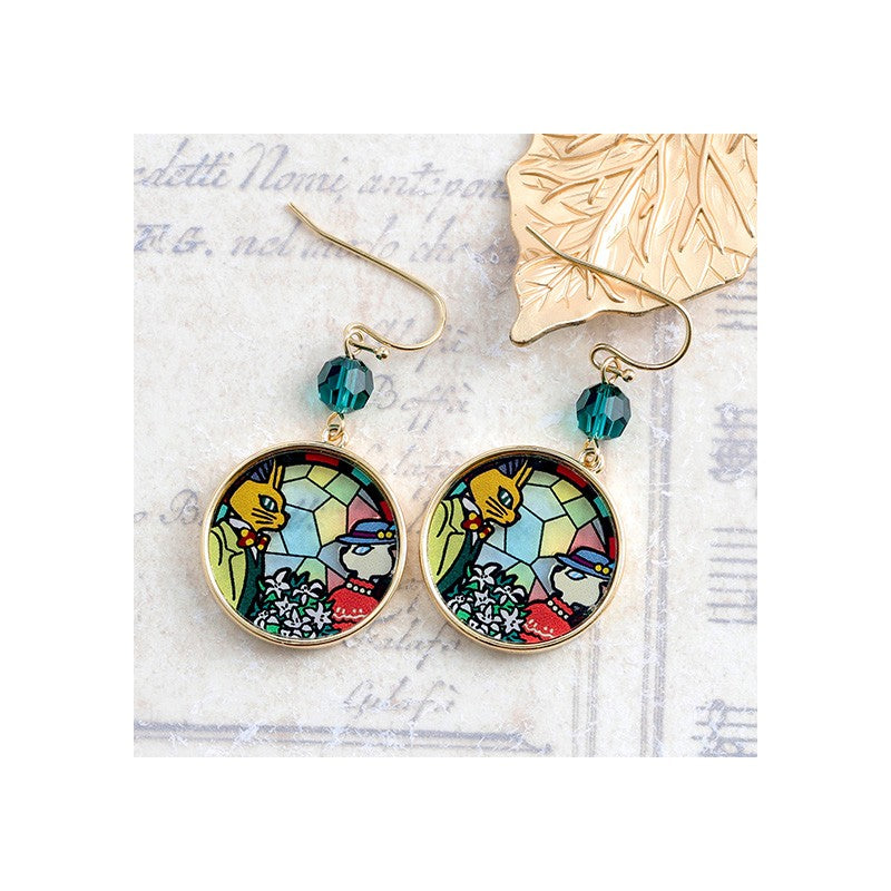 BIJOU BOUCLES D’OREILLES LOUISE ET BARON VITRAIL- SI TU TENDS L'OREIL