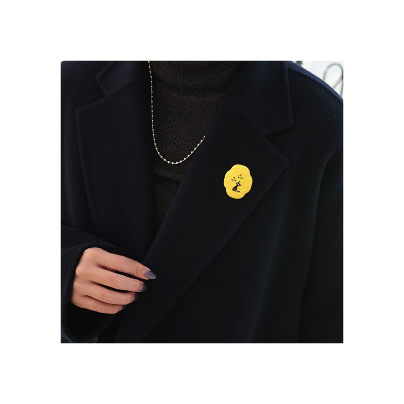 BROCHE FANTAISIE JAUNE JIJI - KIKI LA PETITE SORCIÈRE