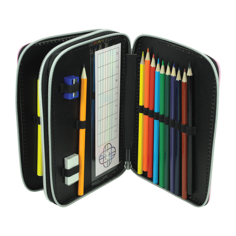 K-Pop Demon Hunters - Trousse à crayons dotée de deux fermetures éclair