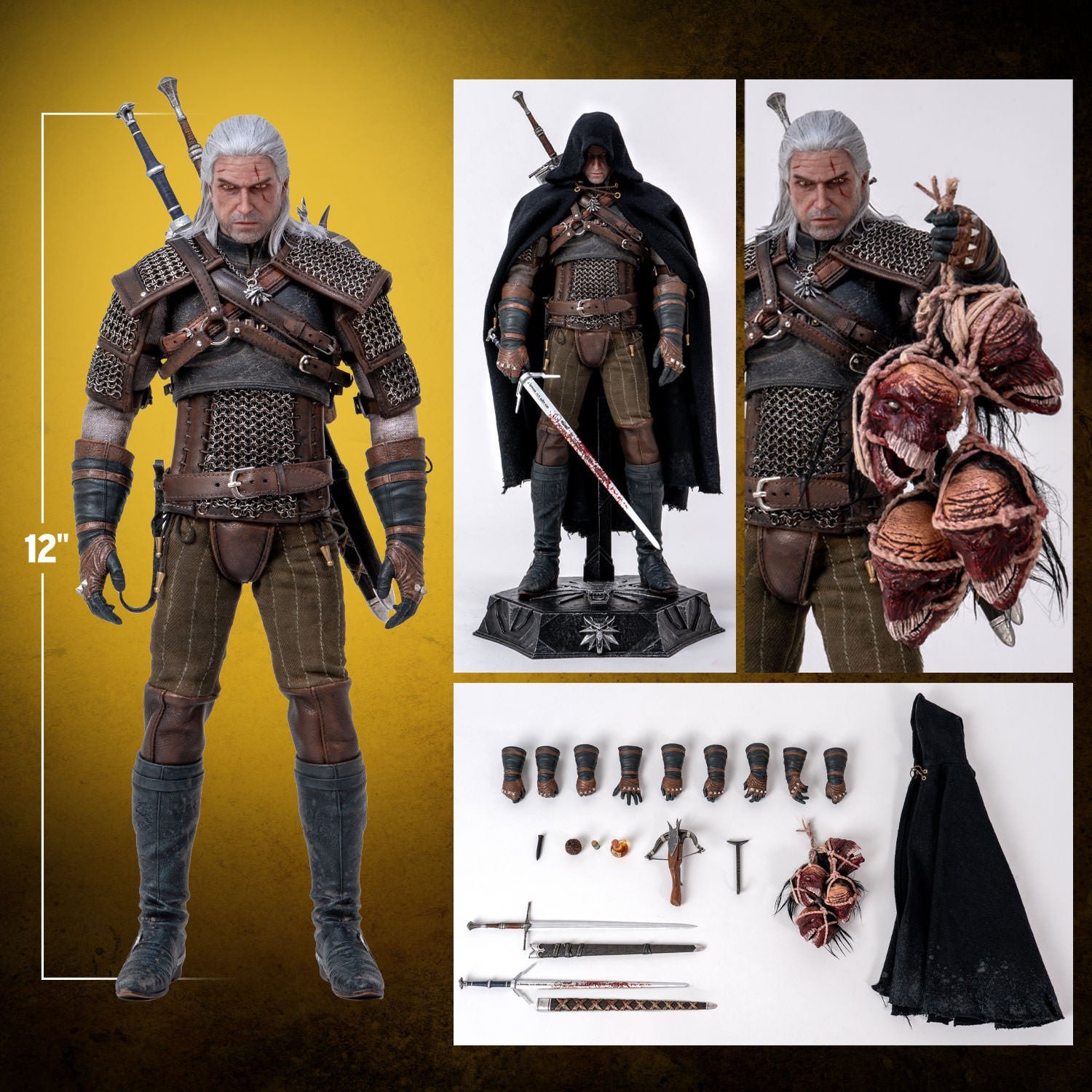 PureArts - 1:6 Articulated Figures - The Witcher 3 : Wild Hunt - Geralt de Riv Figurine 30cm - flash vidéo