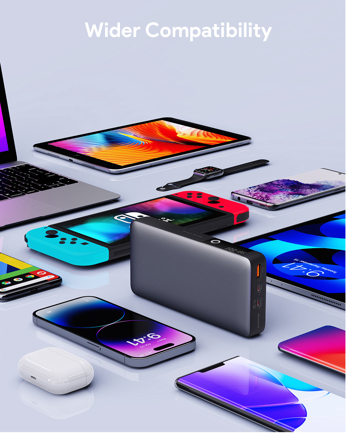 Aukey - Power Bank Noire Sprint X 20000mAh 65W Charge rapide