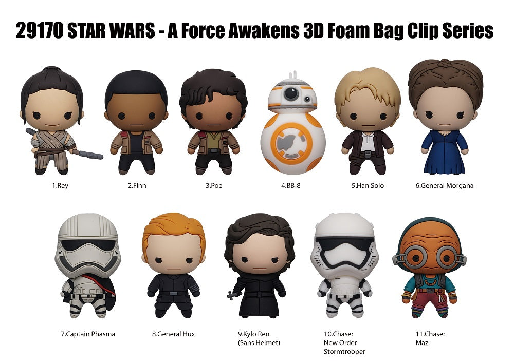 Star Wars - Le Réveil de la Force - Assortiment en blind box de figurines de sac de collection en mousse (Série 1) (24 pcs) - flash vidéo