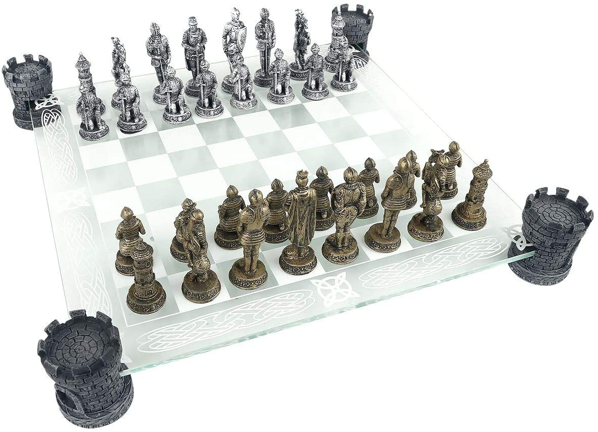 Medieval Knight Chess Set 43cm - flash vidéo