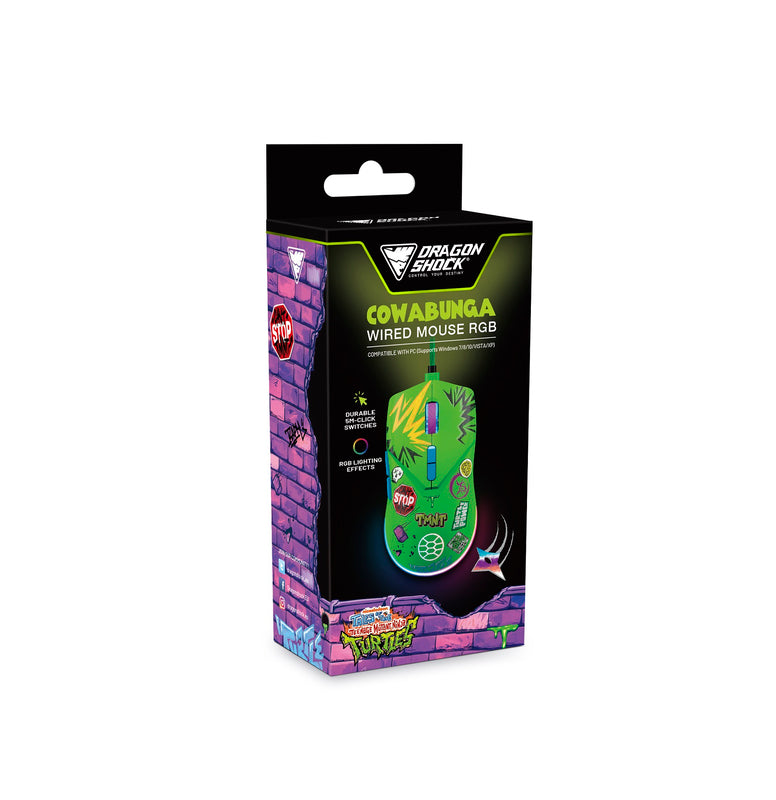 DragonShock - Souris de jeu filaire optique RGB TMNT Cowabunga