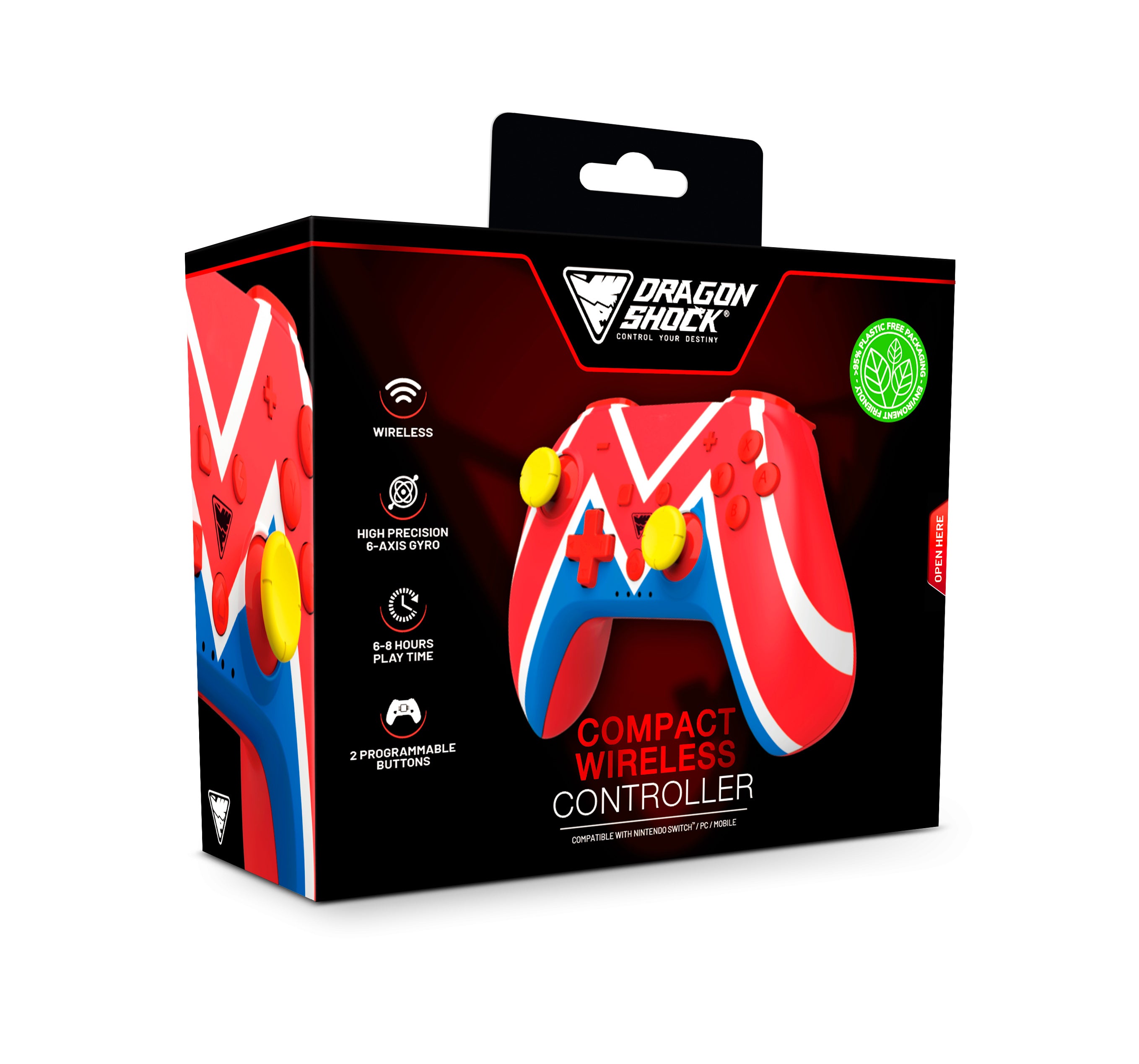 DragonShock - Bundle Manette compacte sans fil Bluetooth PopTop M Universe pour Switch et Switch OLED + Mario + Rabbids Kingdom Battle