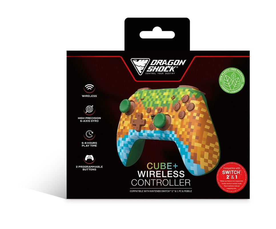 DragonShock - Manette compacte sans fil Bluetooth PopTop Cube+ pour Switch, Switch OLED et Switch 2