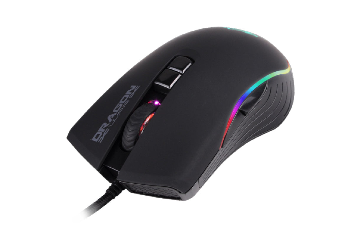 Dragonwar G20 7000DPI Souris de jeu RGB ergonomique et personnalisable à 7 boutons - Noir