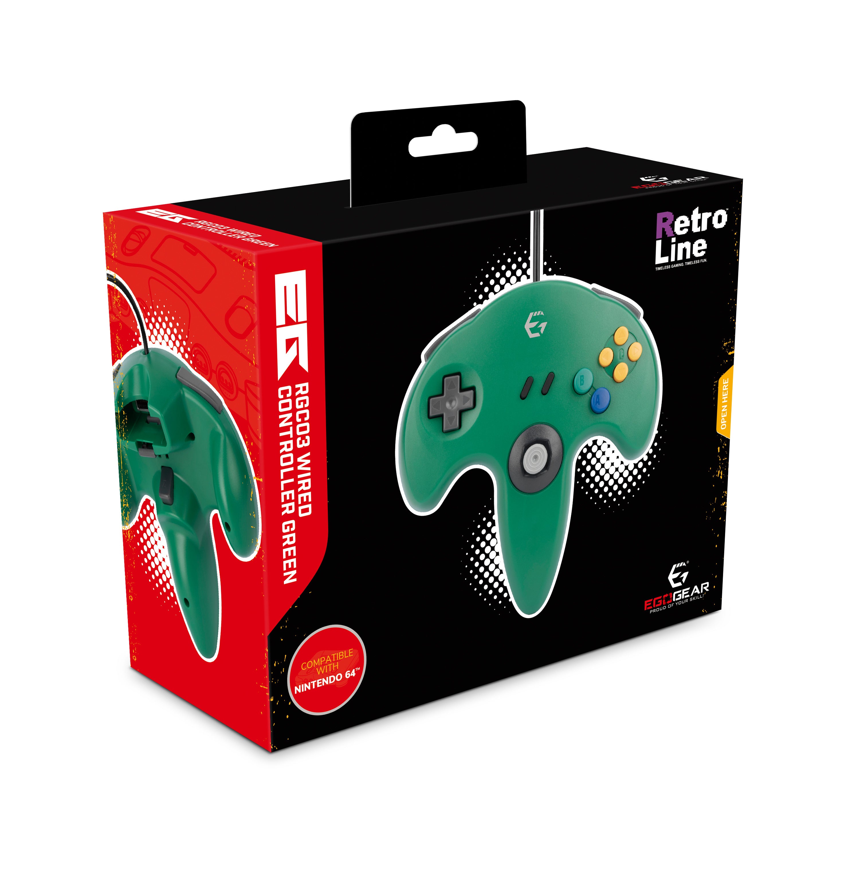 EgoGear - Manette filaire RGC03 Verte pour N64