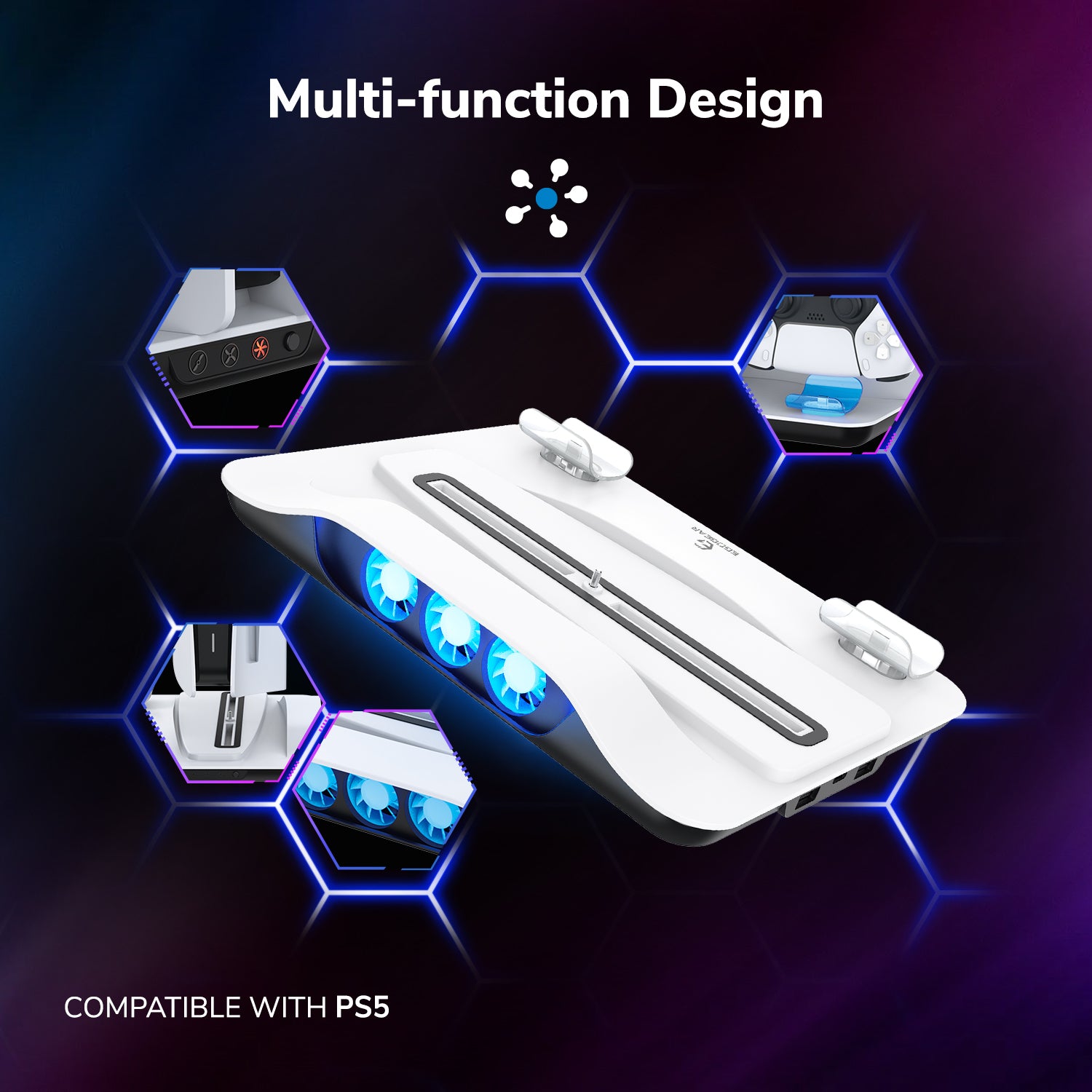 EgoGear - Support de charge et de refroidissement premium SCC5 pour PlayStation 5