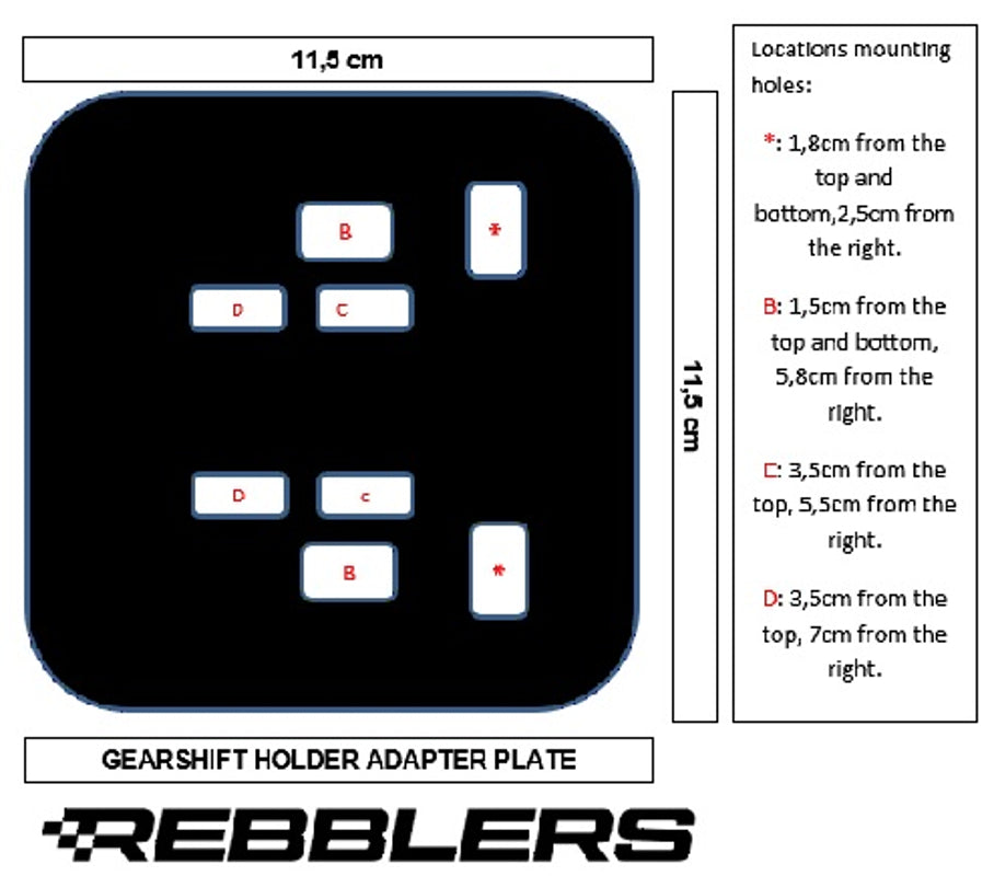 Rebblers - Support de levier de vitesse PRO - Noir