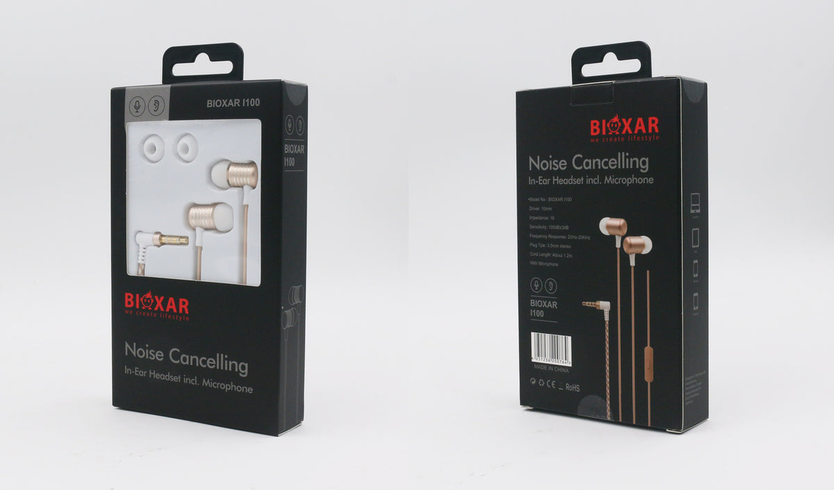 Bioxar - L100 - Écouteurs intra-auriculaires stéréo Or pour mobile