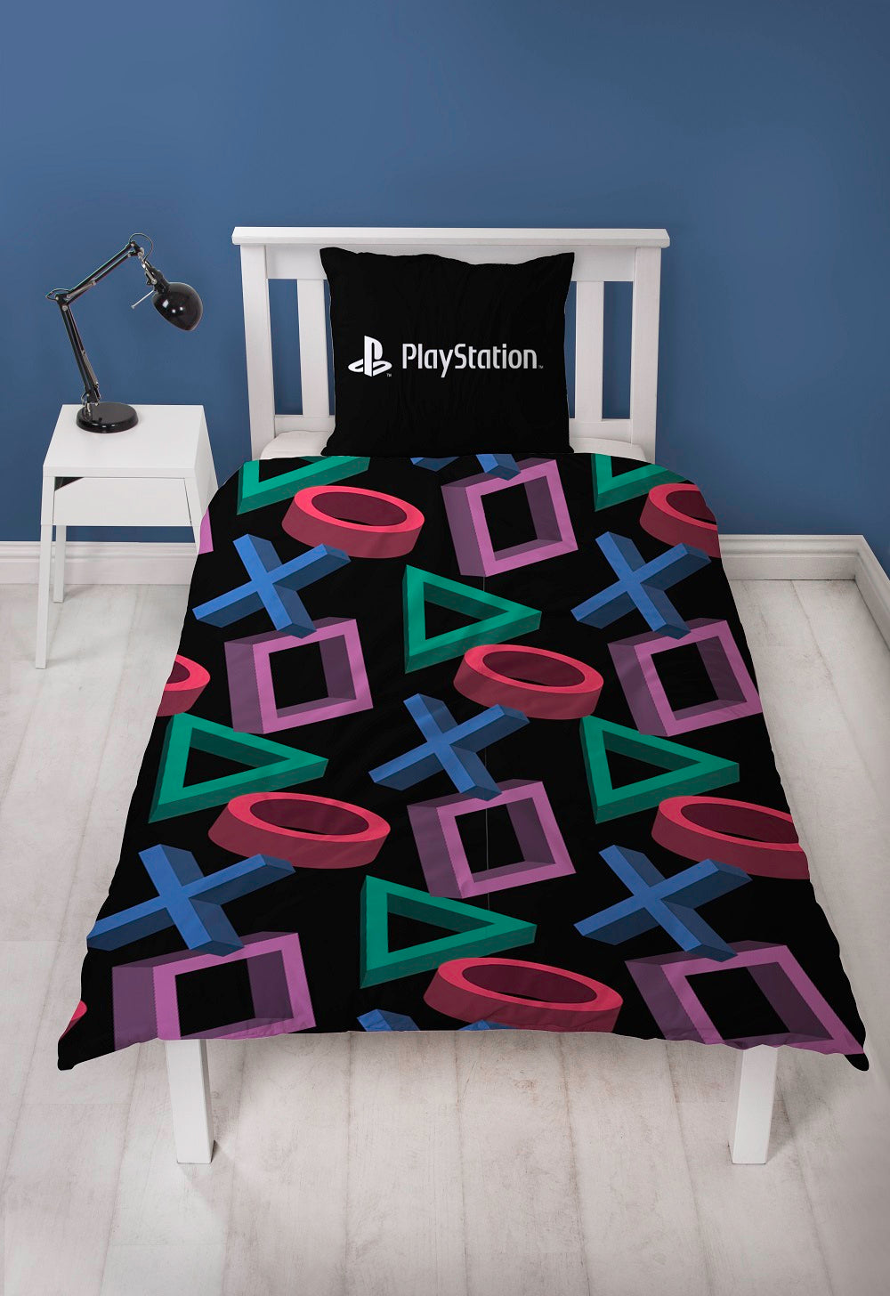 PlayStation - Parure de lit en microfibre (140x200cm + 63x63cm) - flash vidéo
