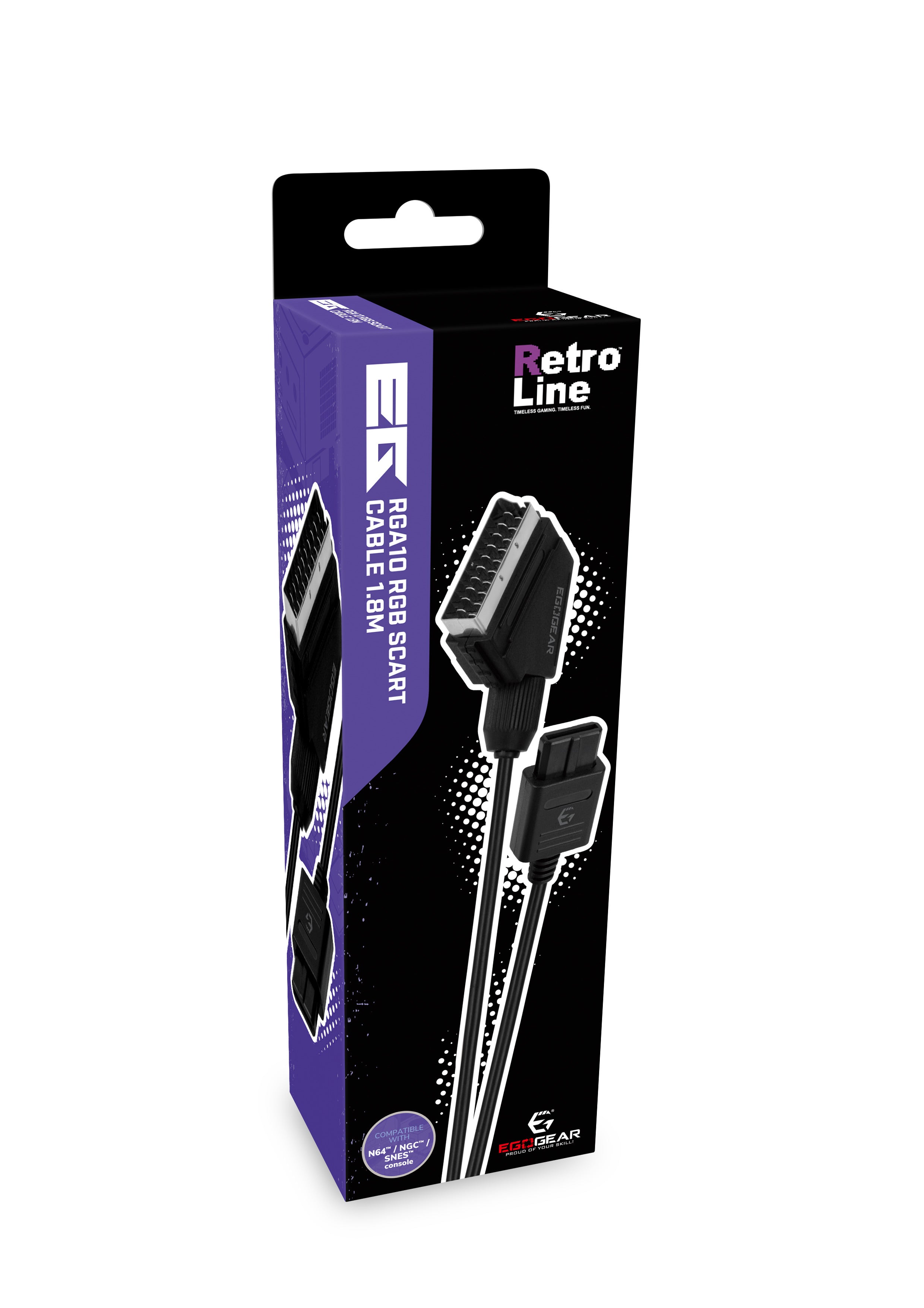 EgoGear - Câble Péritel RGB RGA10 Noir pour N64, NGC et SNES