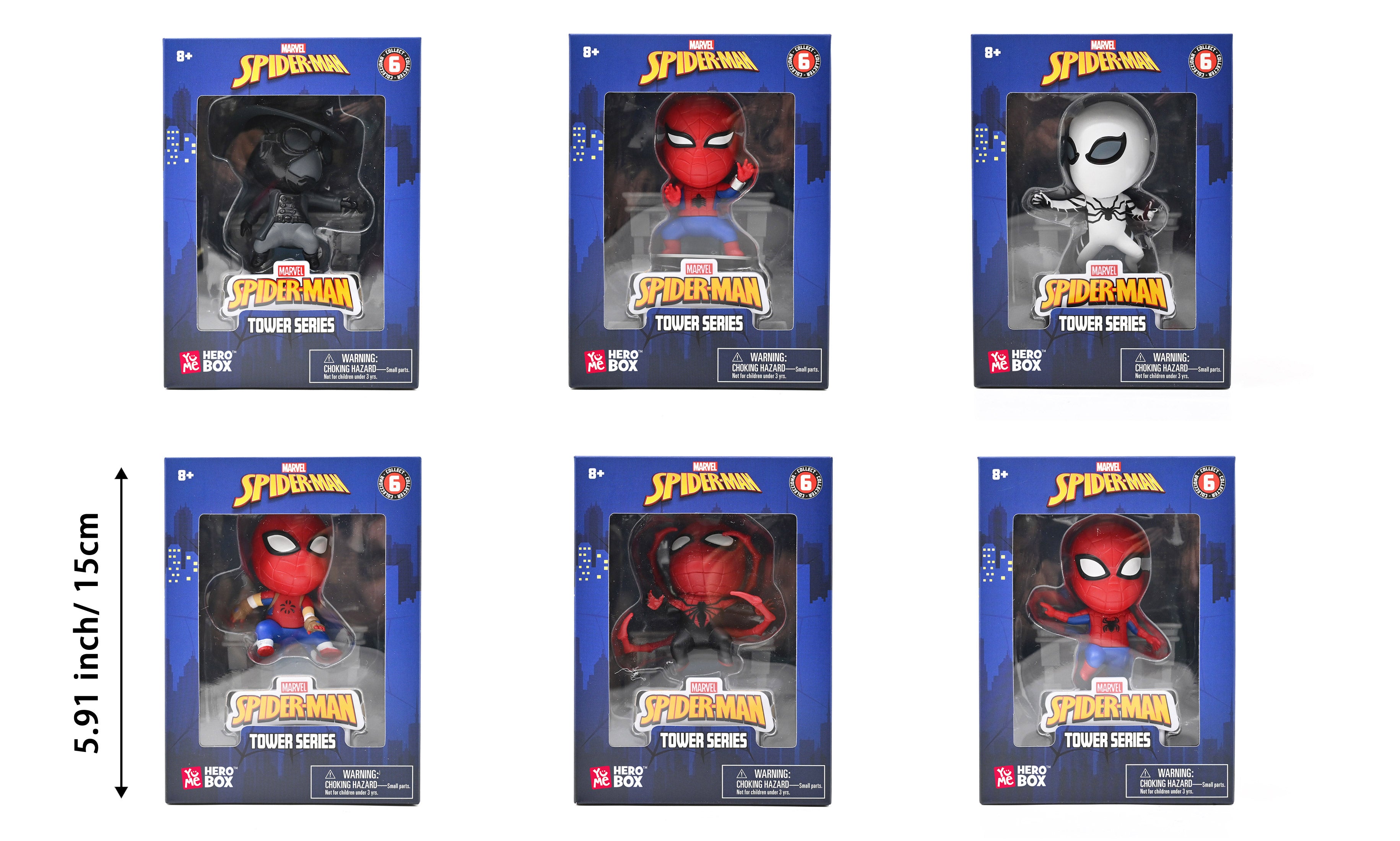 YuMe Hero Box Tower Series - Display de figurines Spider-Man 8cm (12 unités) - flash vidéo