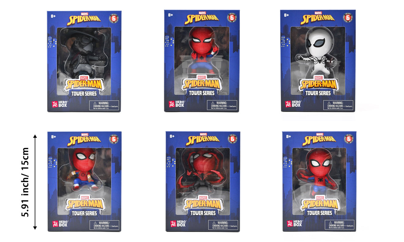 YuMe Hero Box Tower Series - Display de figurines Spider-Man 8cm (12 unités)