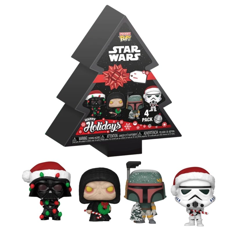 Funko Pocket Pop! 4-Pack: Star Wars - Happy Holiday Tree Box - flash vidéo