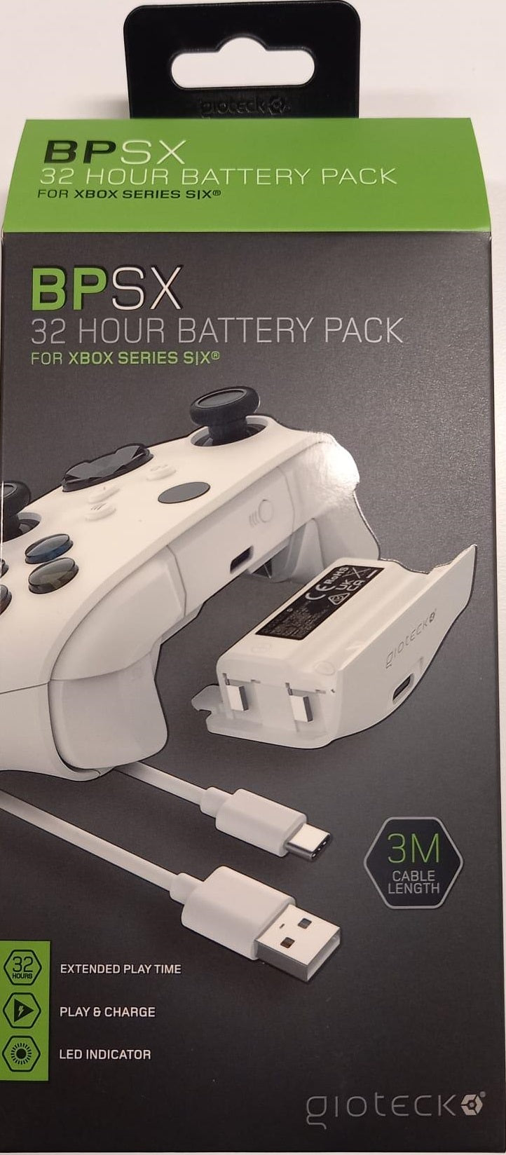 Gioteck - Pack de batterie BPSX blanc pour Xbox Series - flash vidéo