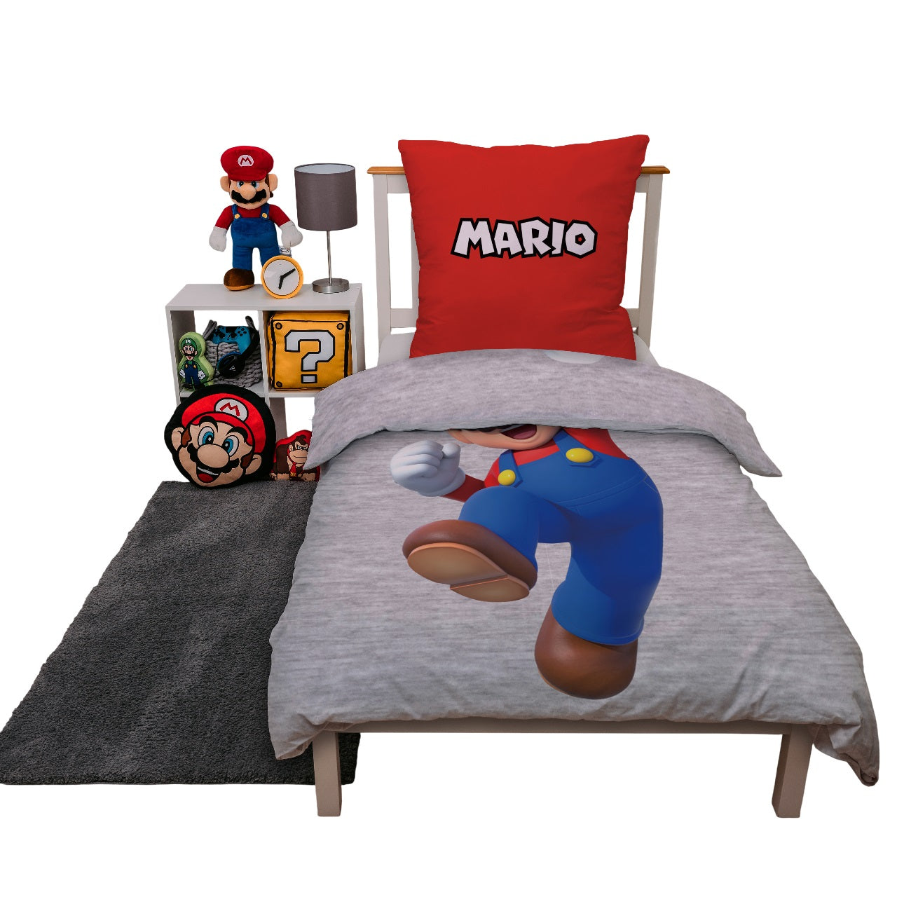 Super Mario - Parure de lit en microfibre Mario (140x200cm + 63x63cm) - flash vidéo