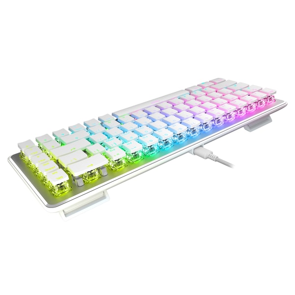 Roccat - Clavier de jeu mécanique optique Vulcan II Mini Blanc avec éclairage RGB - Disposition QWERTY américaine - flash vidéo