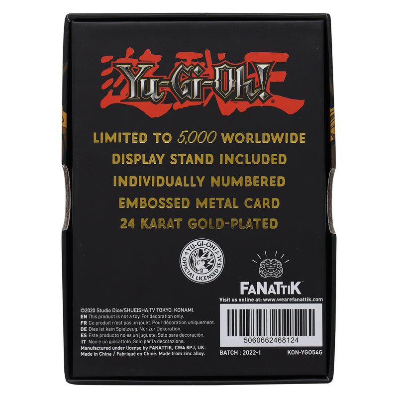 Yu-Gi-Oh! - Lingot Plaqué Or 24 Carats "Magicien du Temps" en Édition Limitée